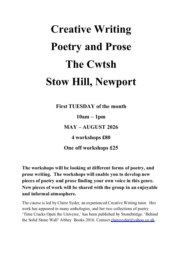 Creative Writing Poetry.Prose Stow Hill